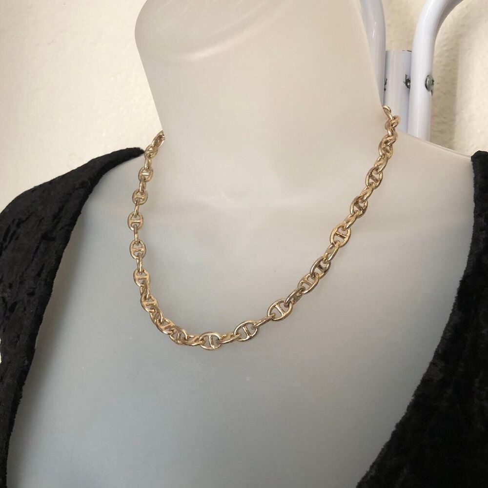 Vintage 1990s classy simple gold tone chain link necklace